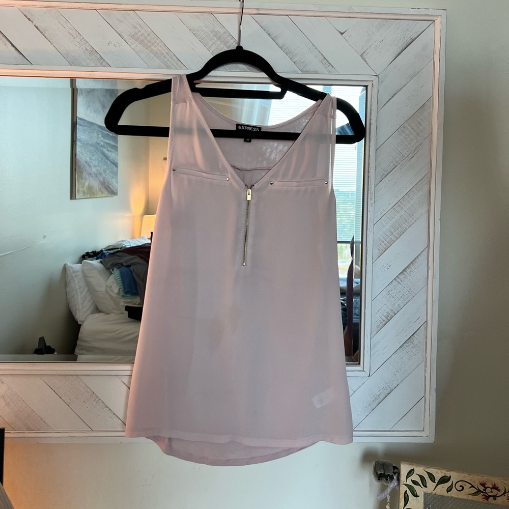 Pink express tank top with zipper